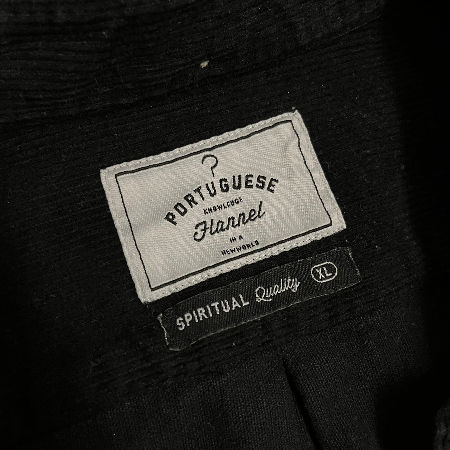 Black Portuguese Flannel Corduroy Shirt - L