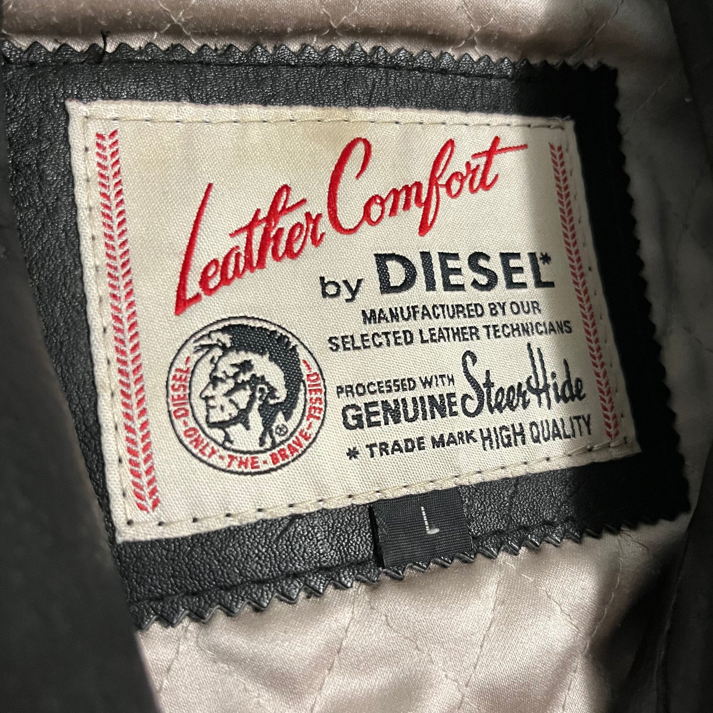 Vintage Black Diesel Leather Jacket - M