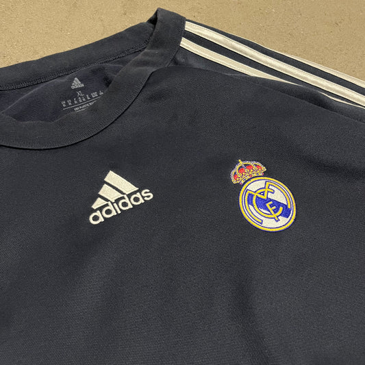 Vintage Blue Silver Adidas Real Madrid Sweater - XL