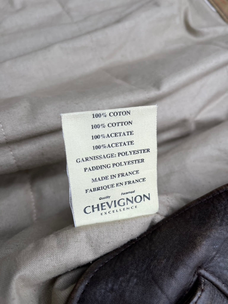 Vintage Brown Faded Chevignon Leather Jacket - L