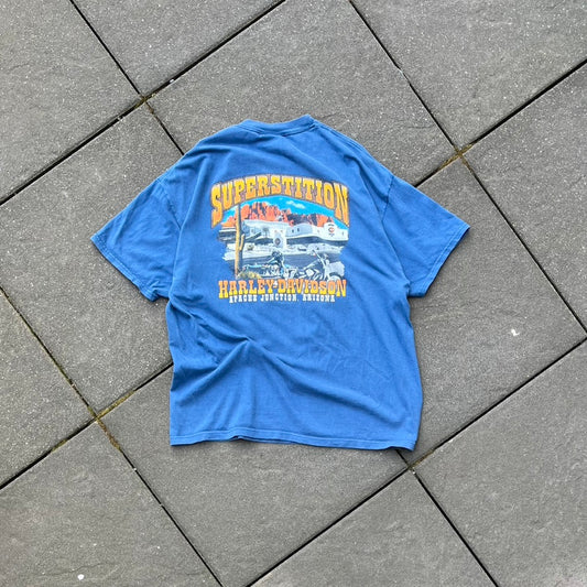 Vintage 2001 Blue Harley Davidson Tee - XL