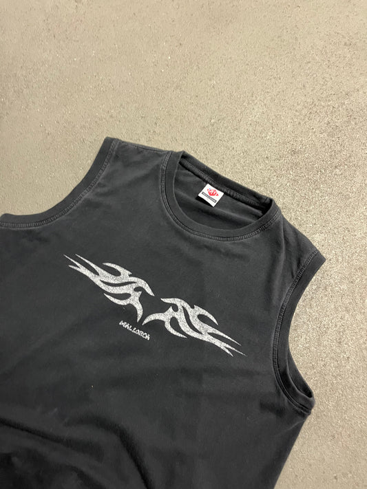 Vintage Y2K Black Mallorca Tribal Tank Top - M (W)