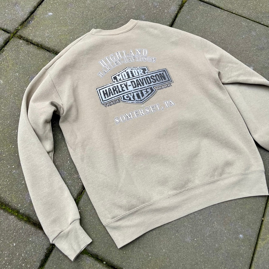 Vintage Green Faded Harley Davidson Sweater - XL
