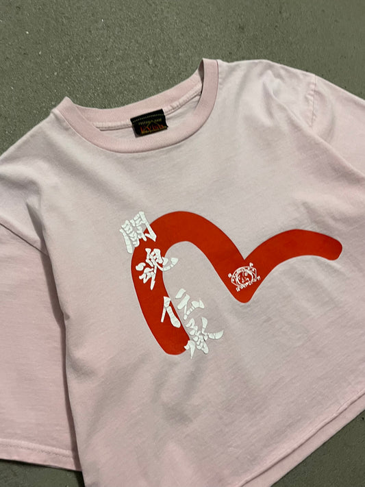 Vintage Pink Evisu Crop Top - S
