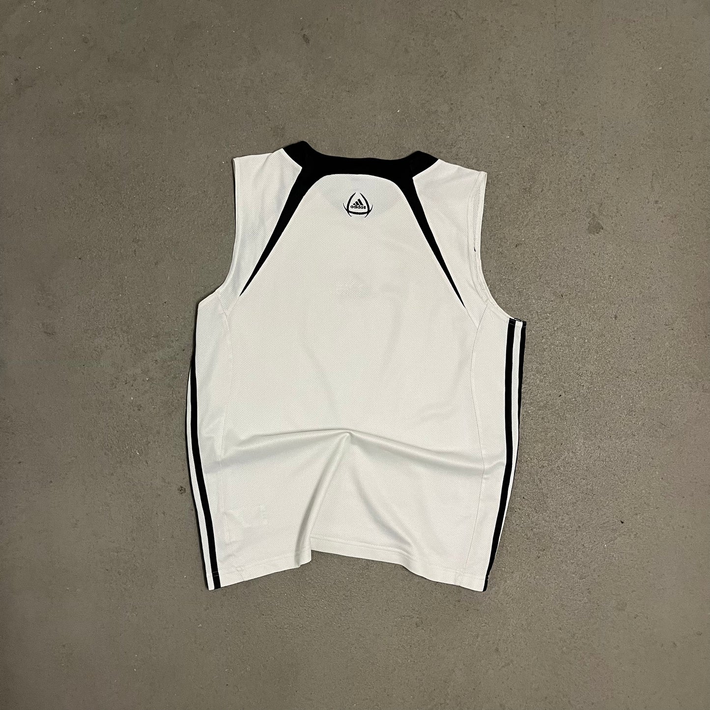 Vintage 2004 White Black Adidas Tank Top - L