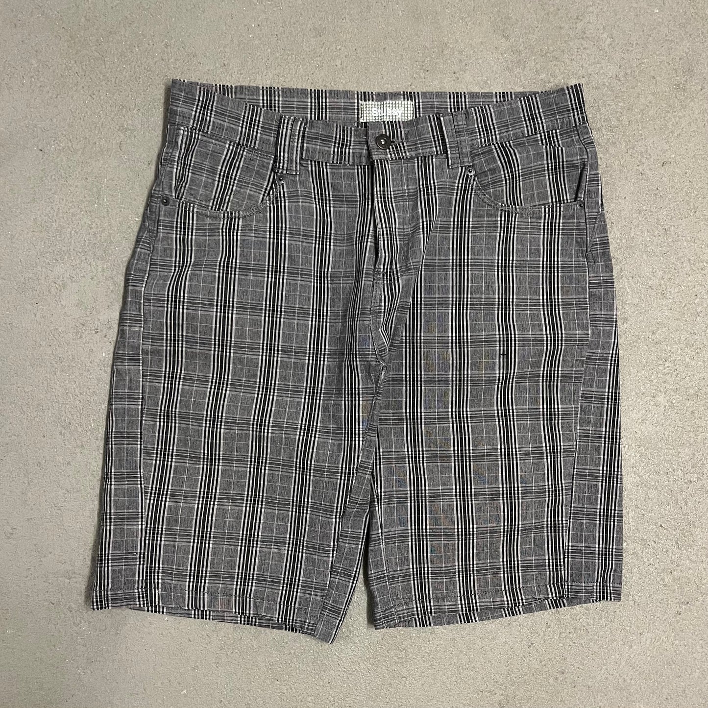 Grey Plaid Stüssy Shorts - M