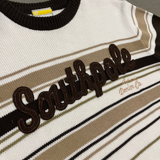 Vintage Y2K Beige Southpole Knit Sweater - L