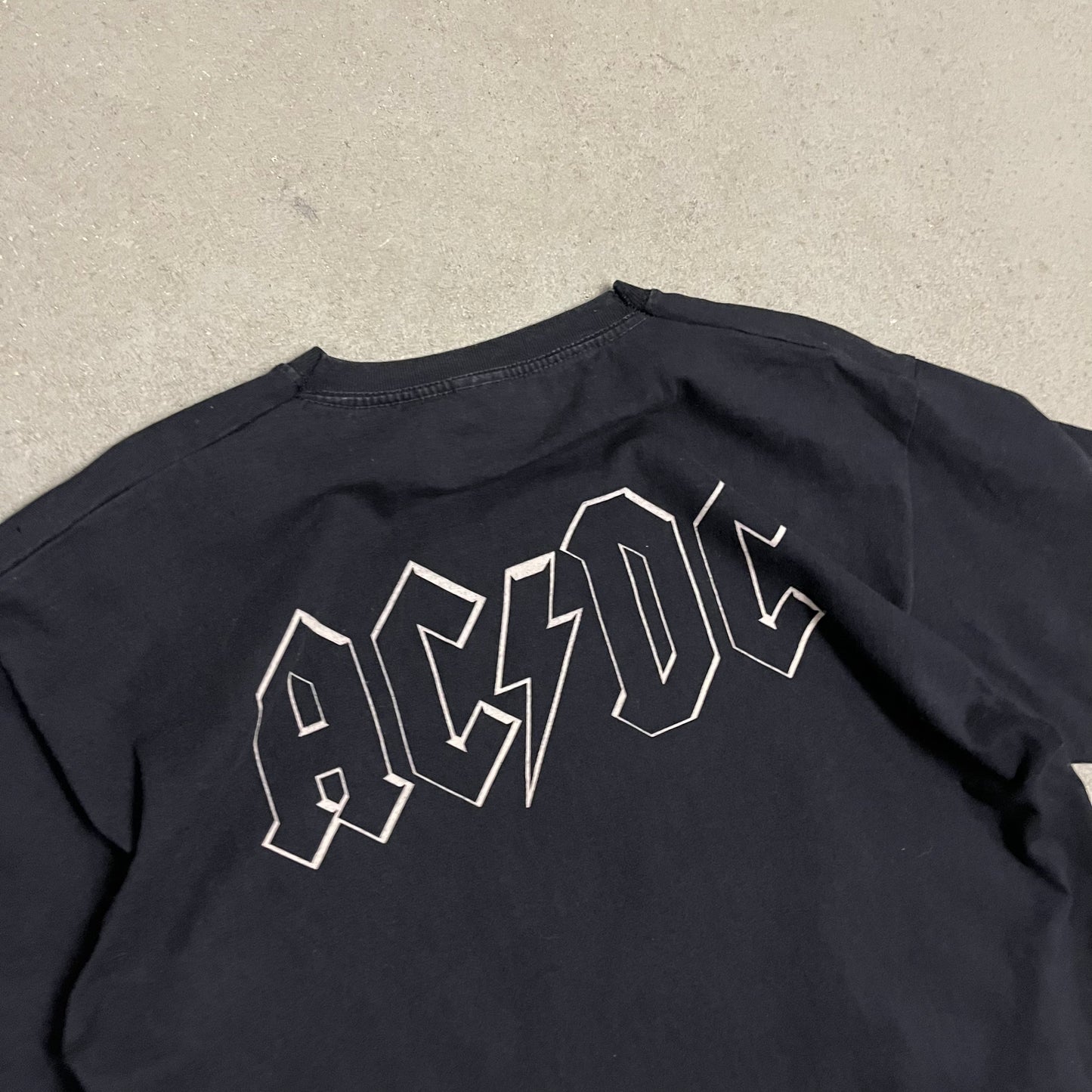 Vintage Black Fruit of the Loom ACDC Tee - XL