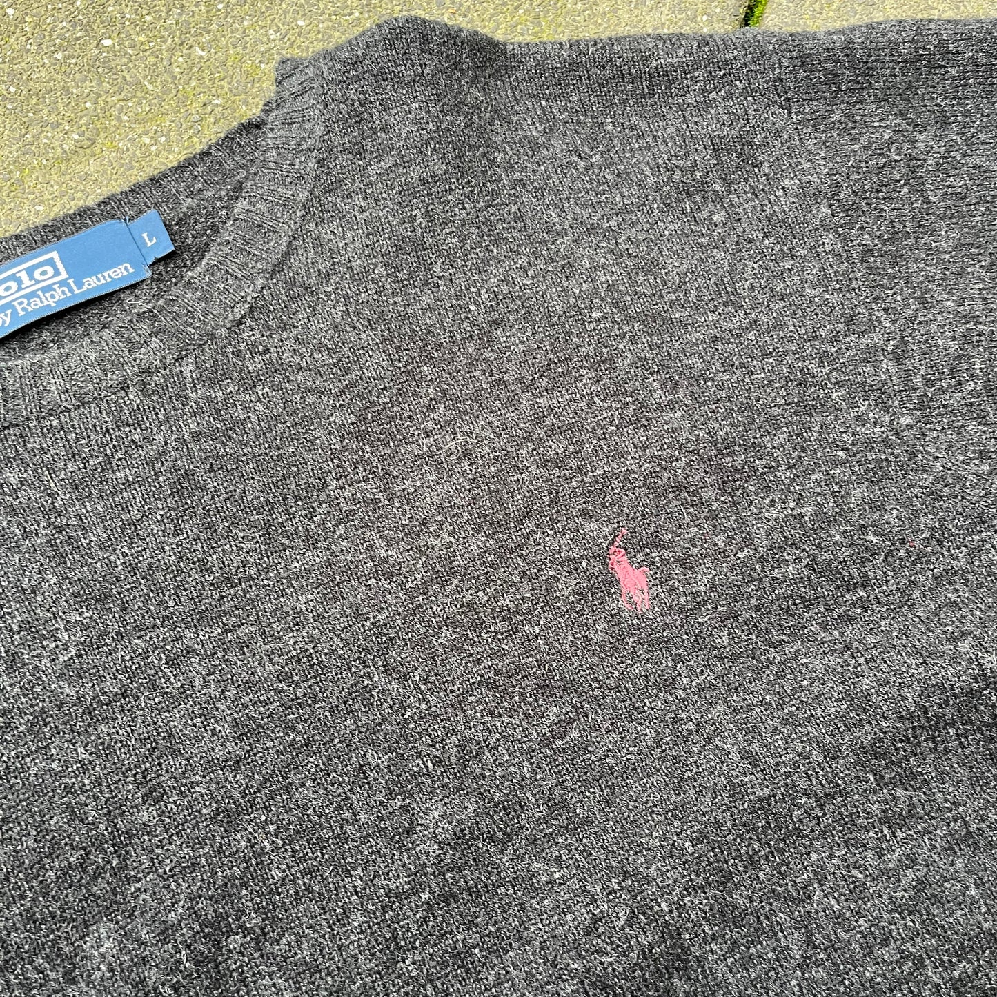 Grey Ralph Lauren Knit Sweater - L