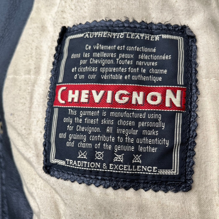 Vintage Black Chevignion Leather Jacket - L