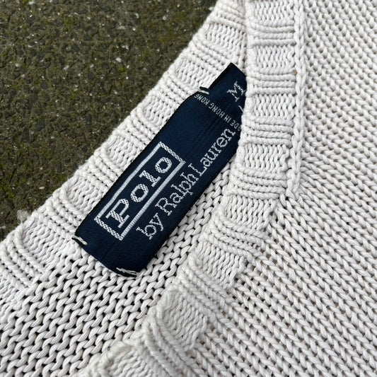 Creme Polo Ralph Lauren Knit Sweater - M