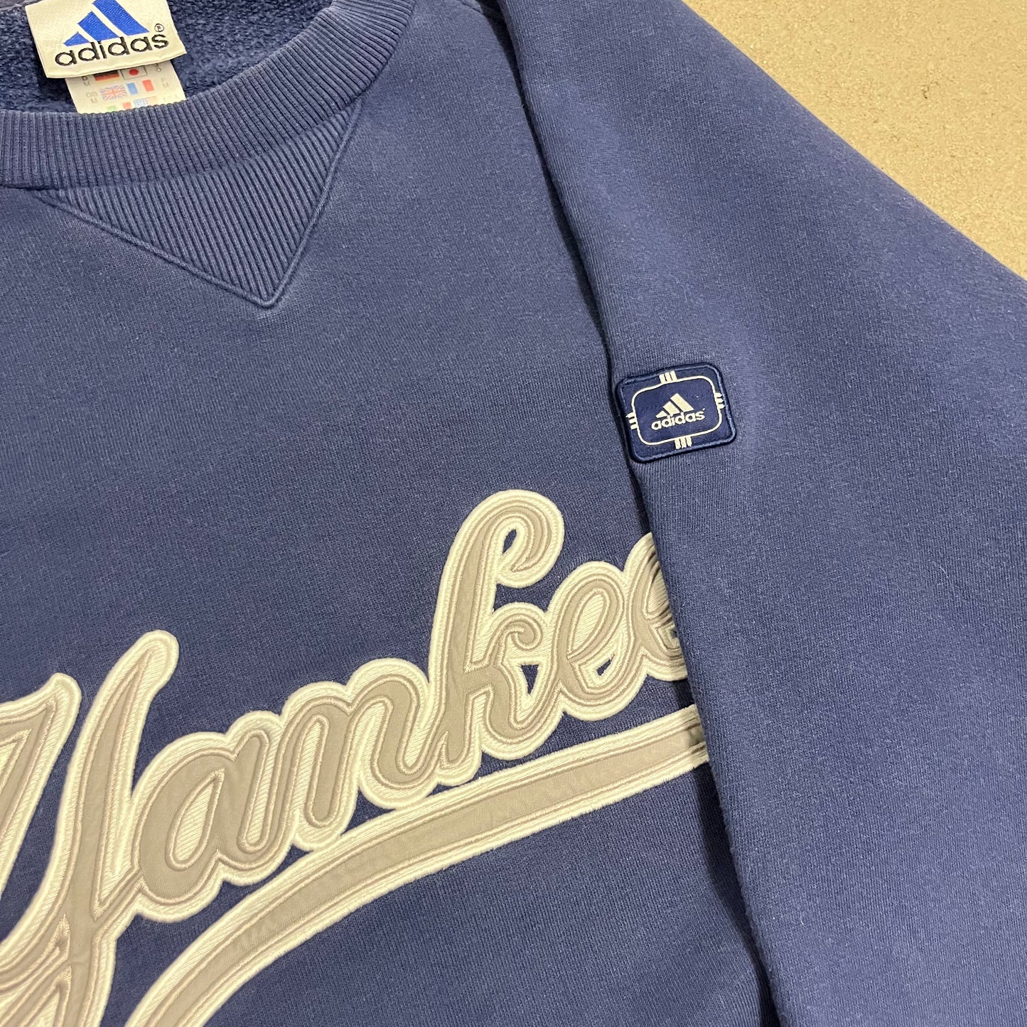 Vintage 90s Blue Adidas New York Yankees Sweater - M