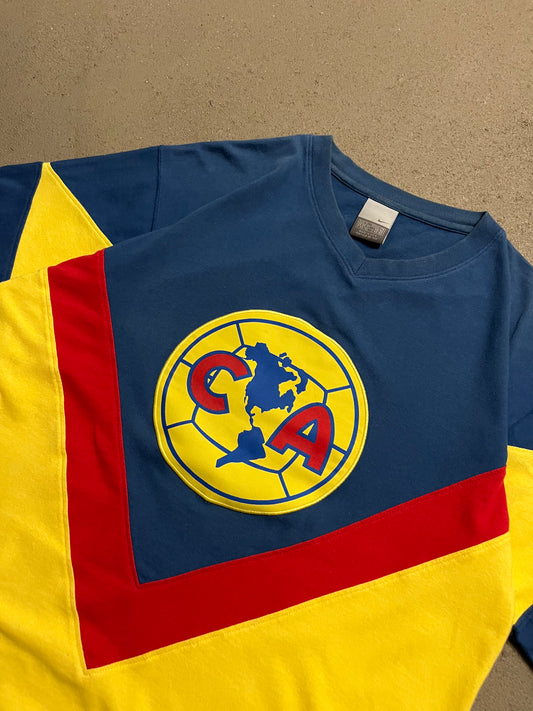 Vintage Y2K Yellow Blue Nike Club America Tee - M
