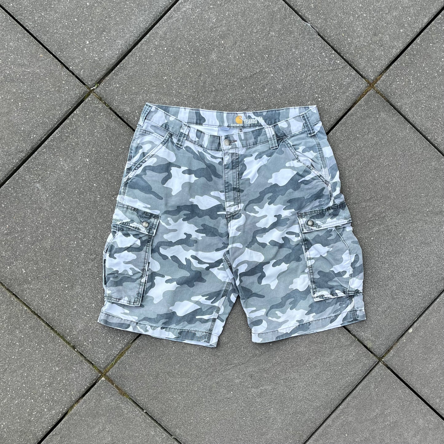 Grey Camo Carhartt Cargo Shorts - 36