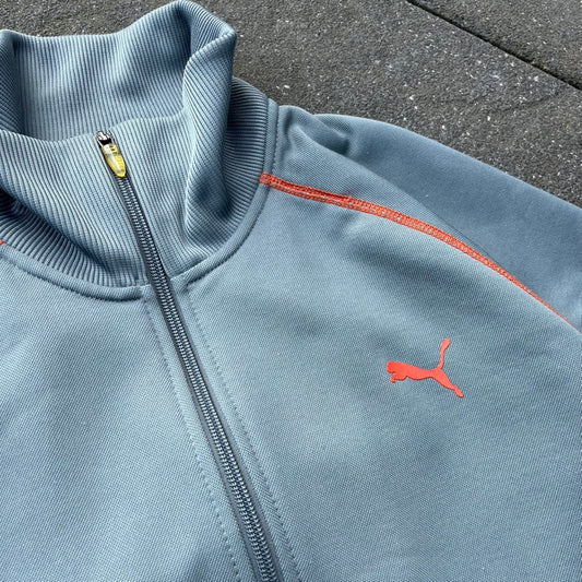 Vintage Silver Puma Track Jacket - M