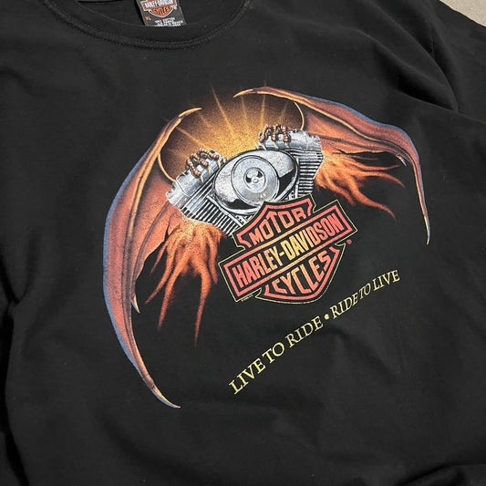 Vintage 2005 Black Harley Davidson Tee - XL