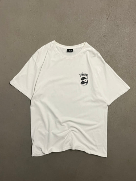 White Stüssy Ying & Yang Tee - L