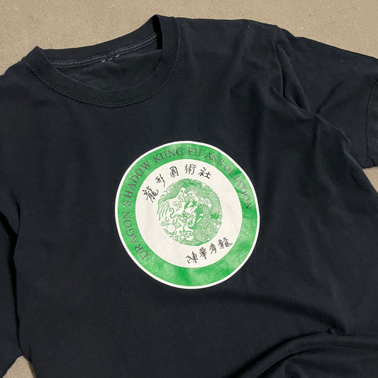 Vintage Black Dragon Shadow Kung Fu Tee - L