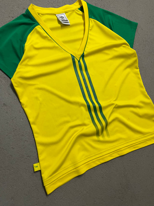 Vintage Y2K 2006 Yellow Green Adidas Brazil Top - M