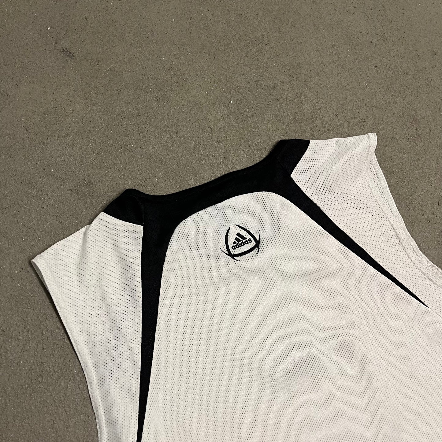 Vintage 2004 White Black Adidas Tank Top - L