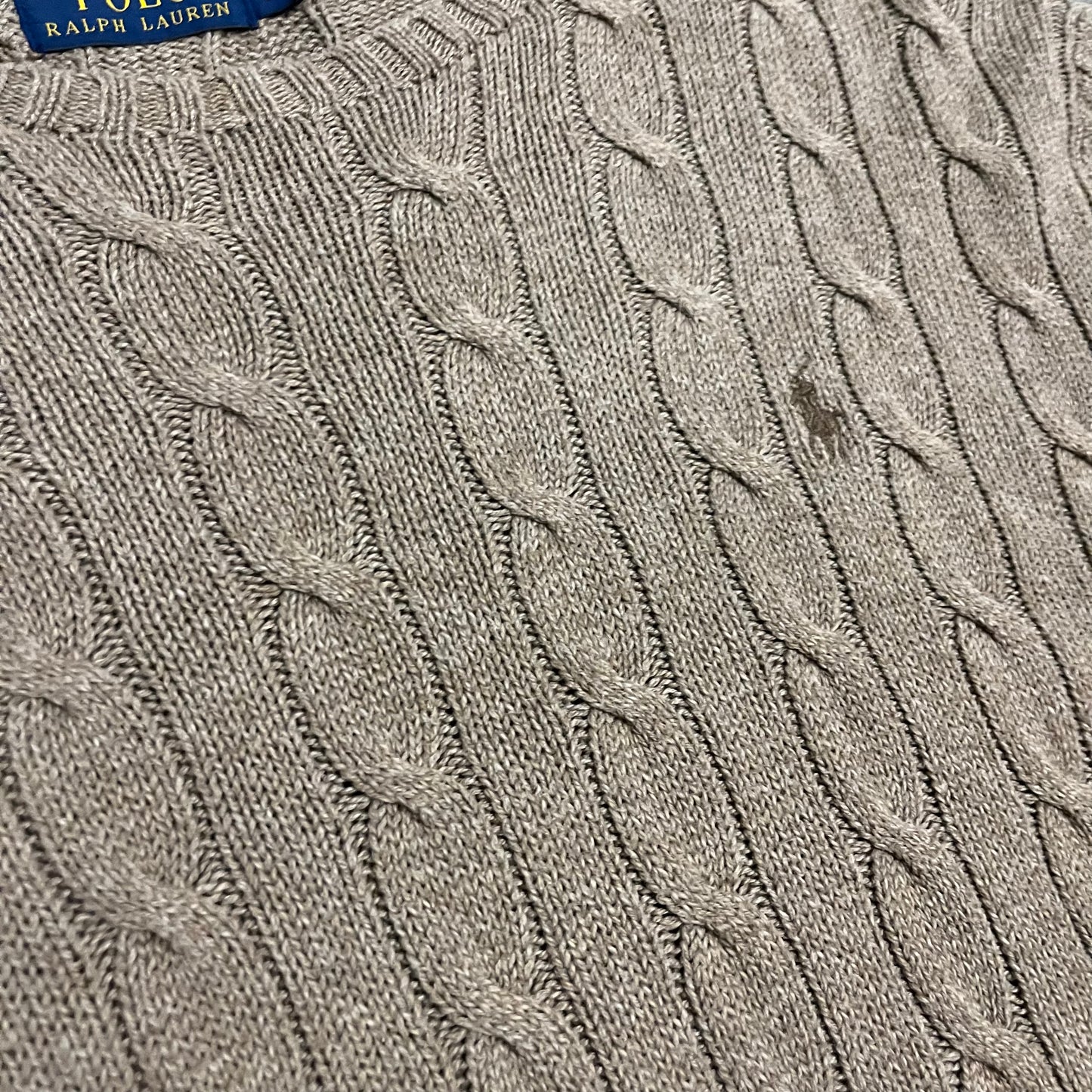 Brown Ralph Lauren Cable Knit Sweater - L