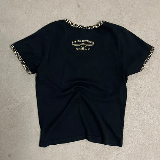 Vintage 2001 Black Harley Davidson Crop Top - L (W)