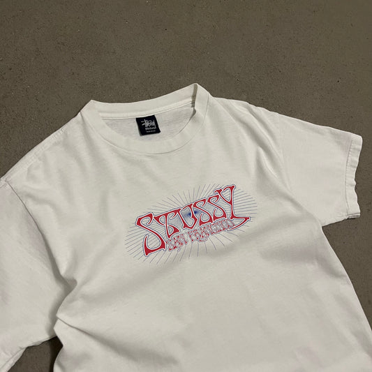 Vintage White Stüssy Tee Made in USA - M