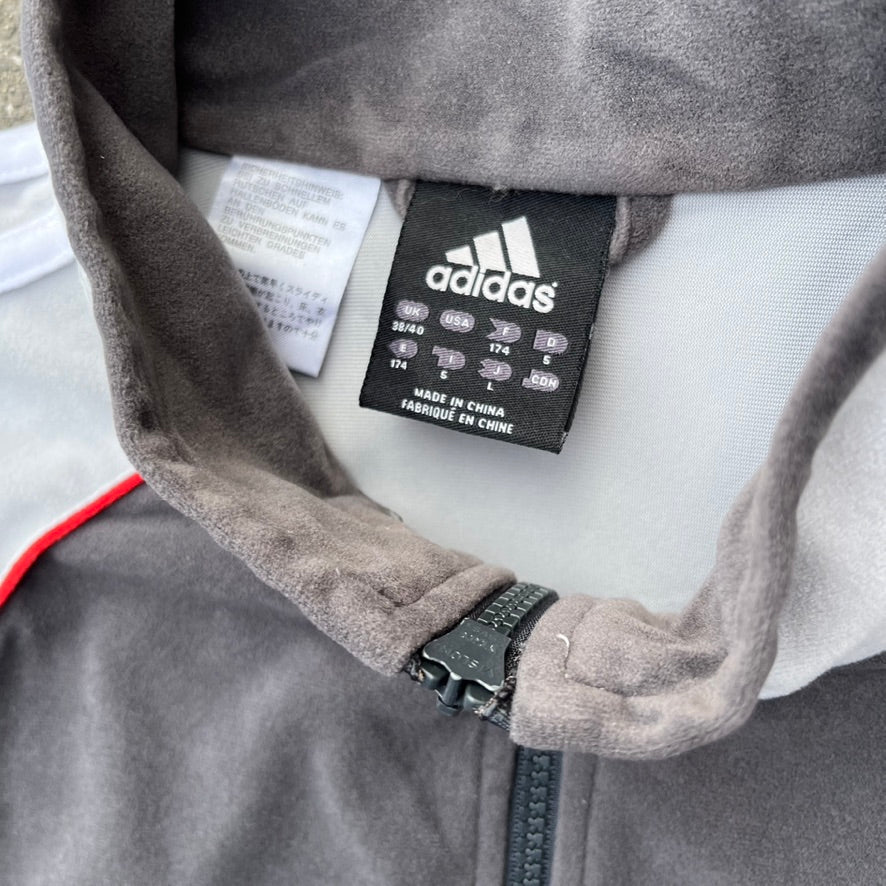Vintage 2004 Grey Adidas Fleece Track Jacket - L