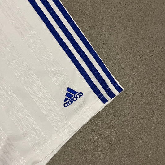 Vintage 90s White Blue Adidas Shorts - L