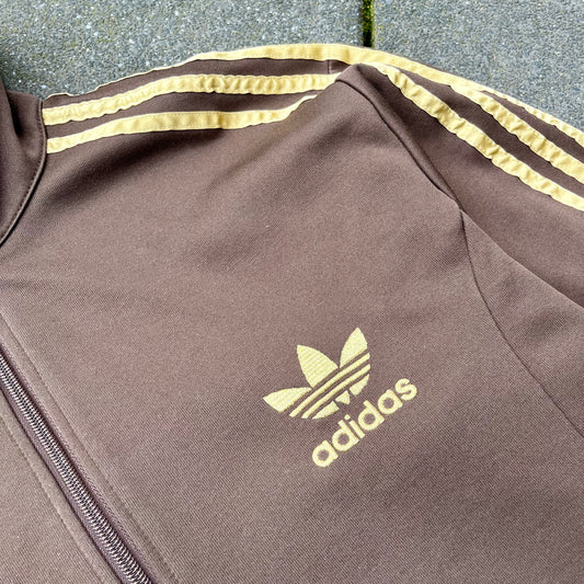 Vintage Brown Gold Adidas Track Jacket - L