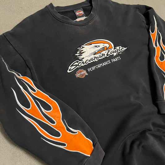 Vintage Black Harley Davidson Sweater - XL