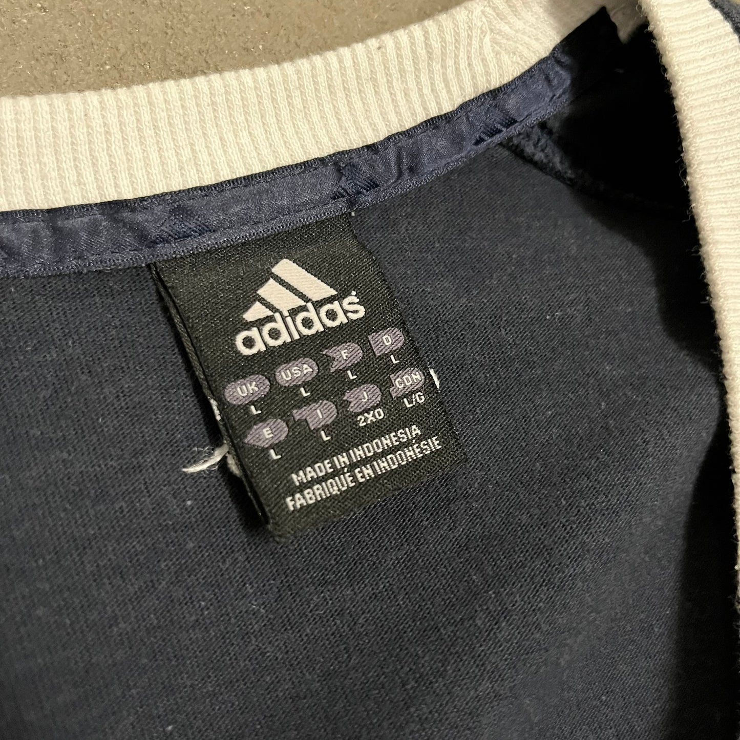 Vintage 2003 Blue Adidas Real Madrid Ringer Tee - M