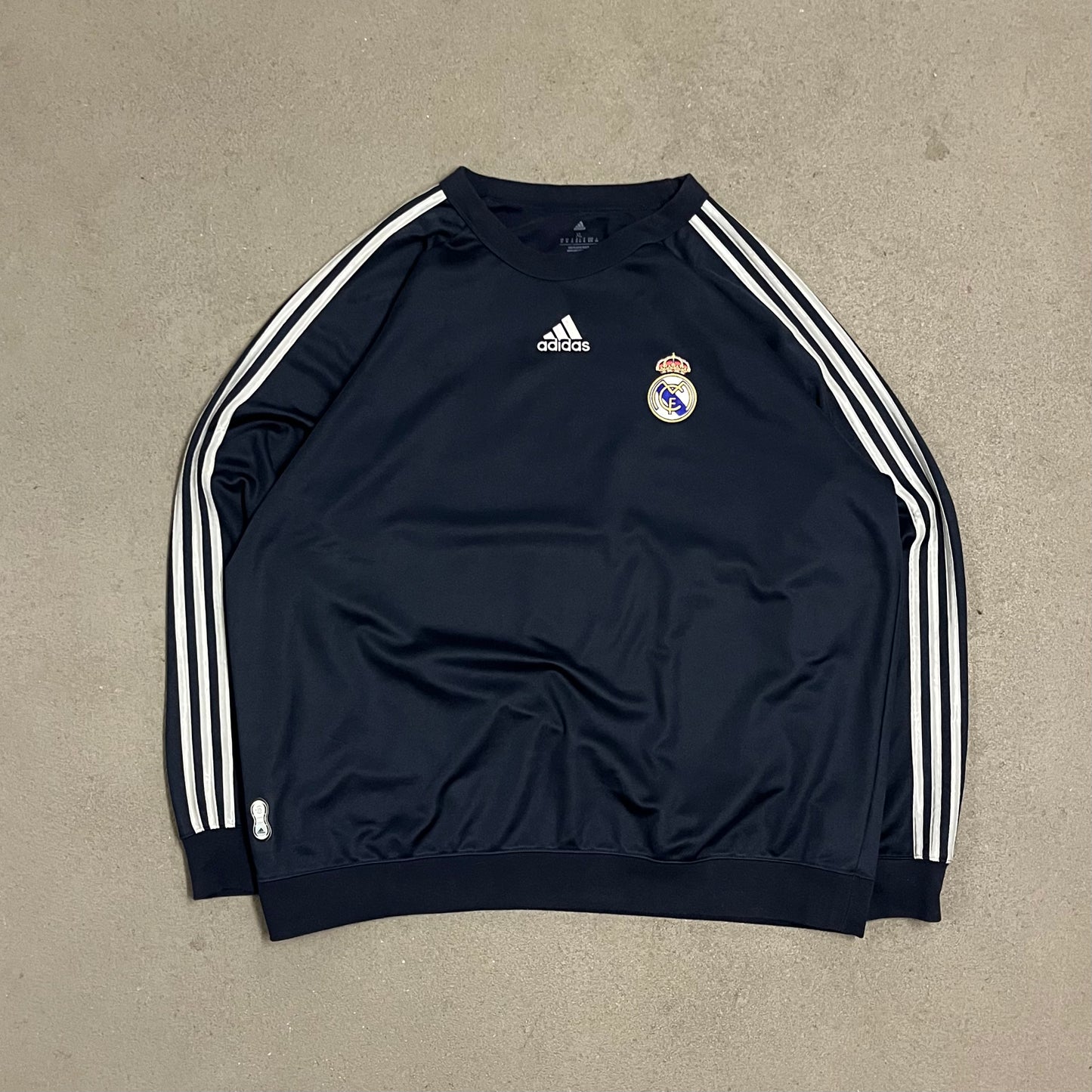 Vintage Blue Silver Adidas Real Madrid Sweater - XL