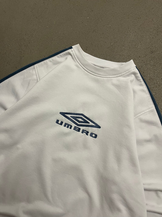 Vintage Y2K White Blue Umbro Sweater - L