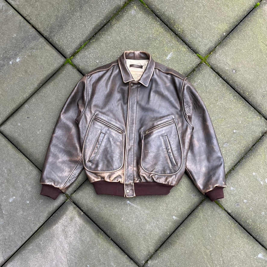 Vintage Brown Faded Chevignon Leather Jacket - L