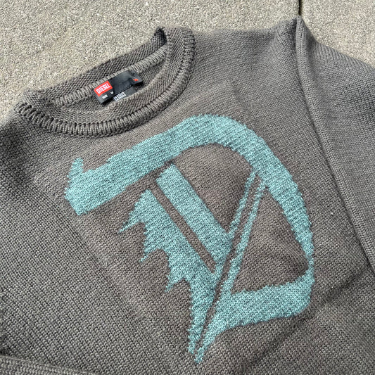 Vintage Grey Diesel Knit Sweater - S (W)