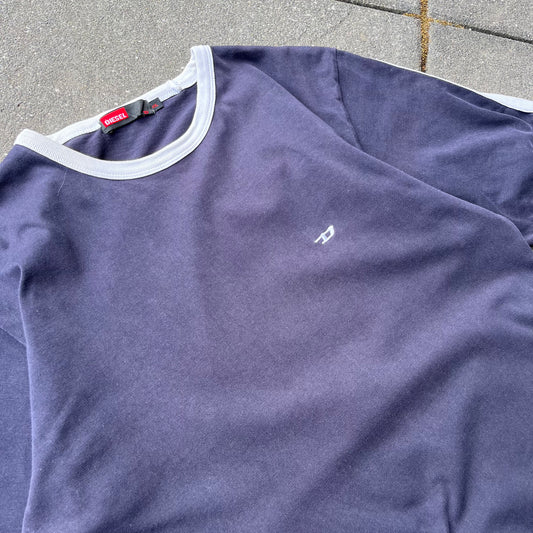 Vintage Blue Diesel Ringer Tee - L