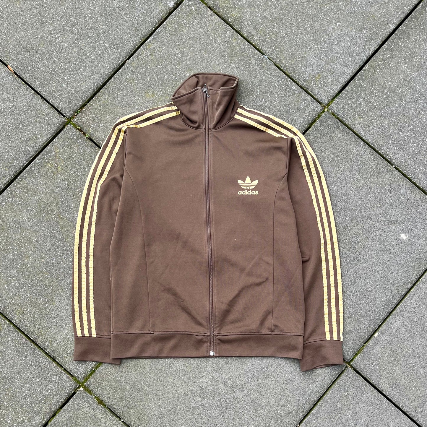 Vintage Brown Gold Adidas Track Jacket - L