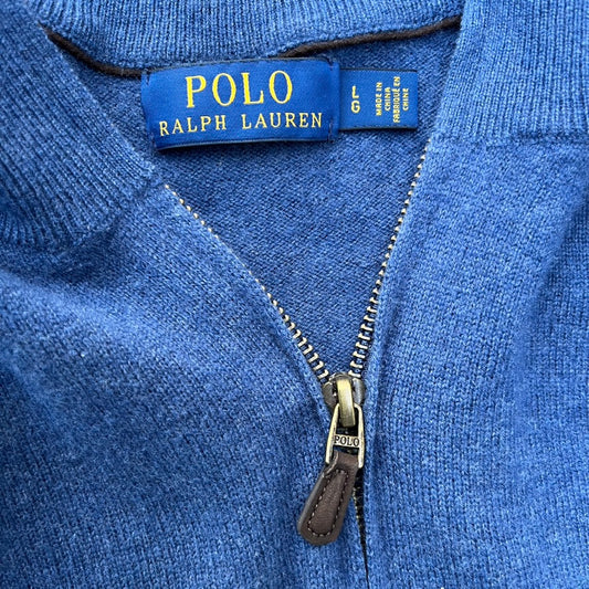 Blue Polo Ralph Half Zip Sweater - L