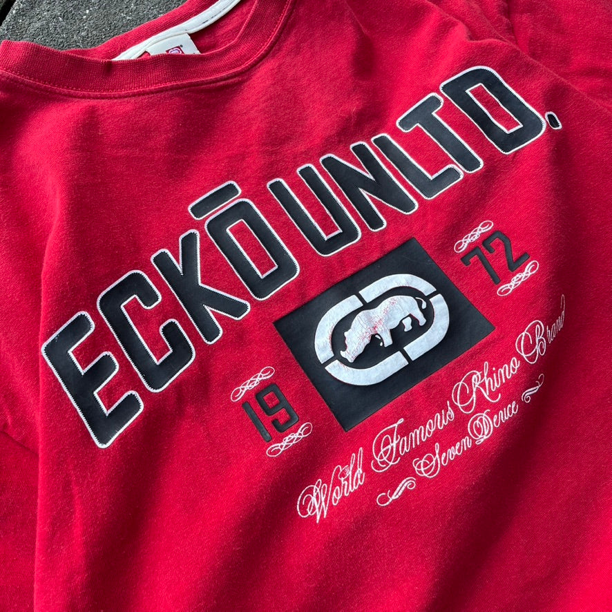 Vintage Y2K Red Ecko Tee - L