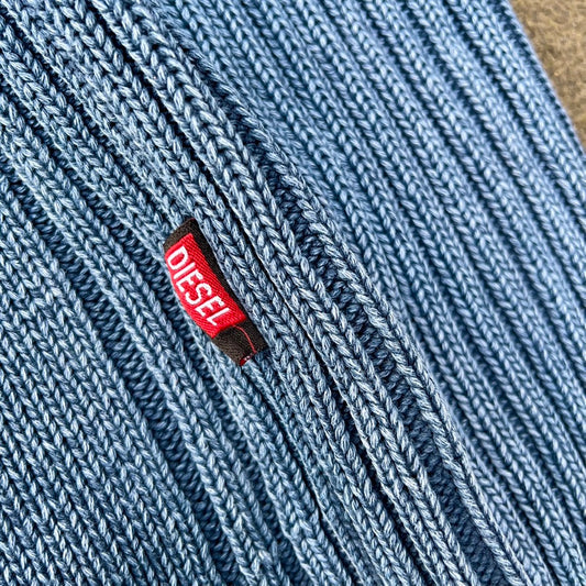 Vintage Blue Diesel Knit Zip Up - L