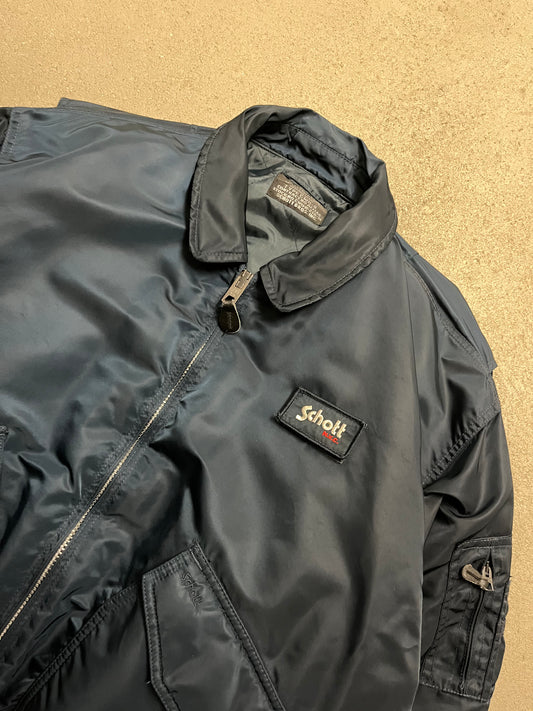 Vintage Blue Schott Flight Jacket - XL