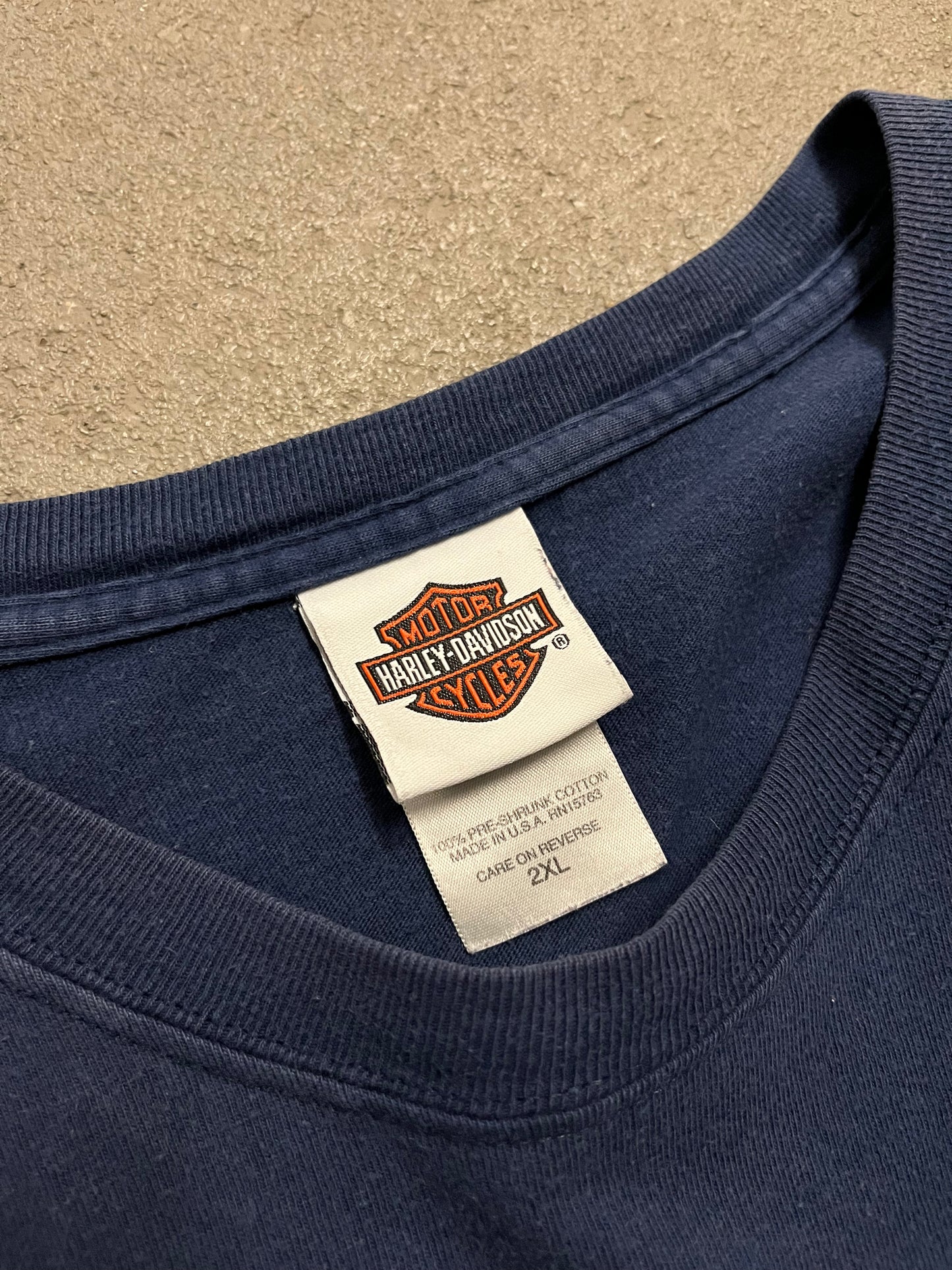 Vintage 2005 Blue Faded Harley Davidson Hamburg Tee - XL