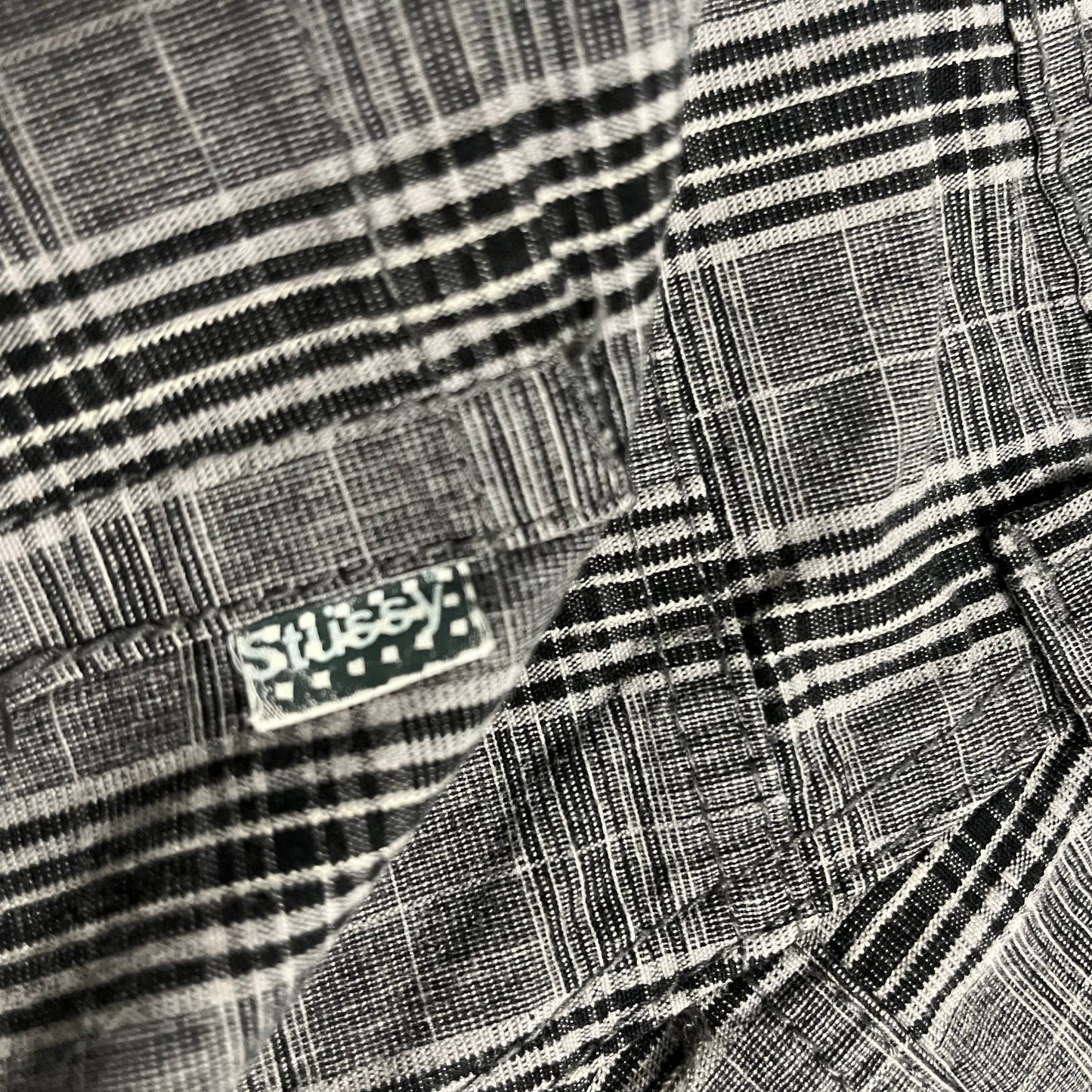 Grey Plaid Stüssy Shorts - M