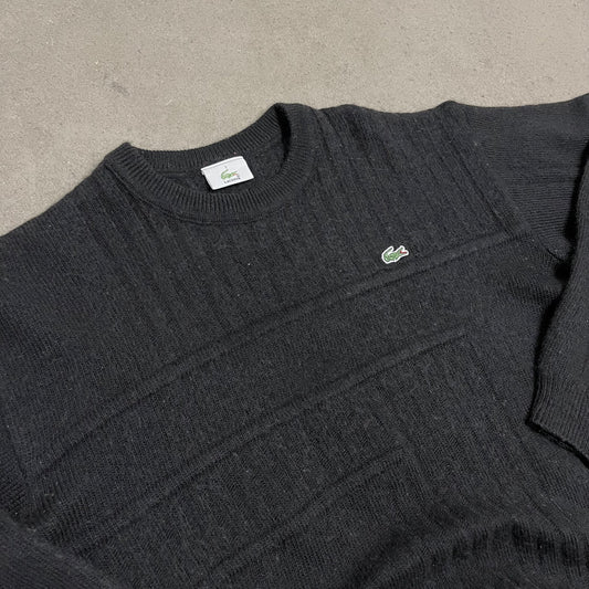 Vintage Black Lacoste Knit Sweater - M