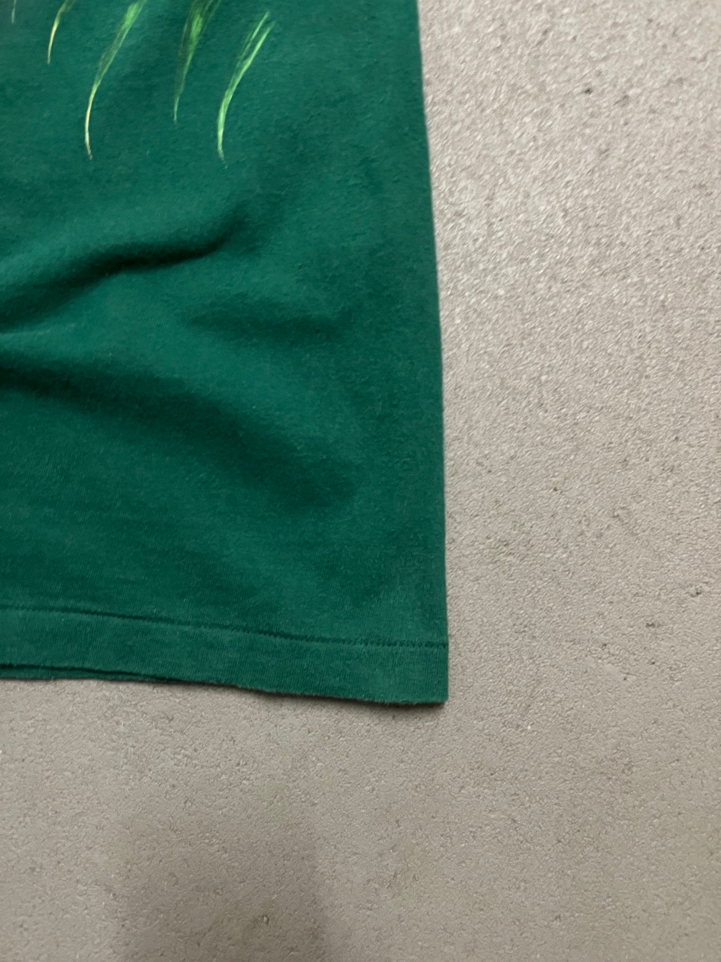 Vintage 90s Green Single Stitch Leopard Tee - M