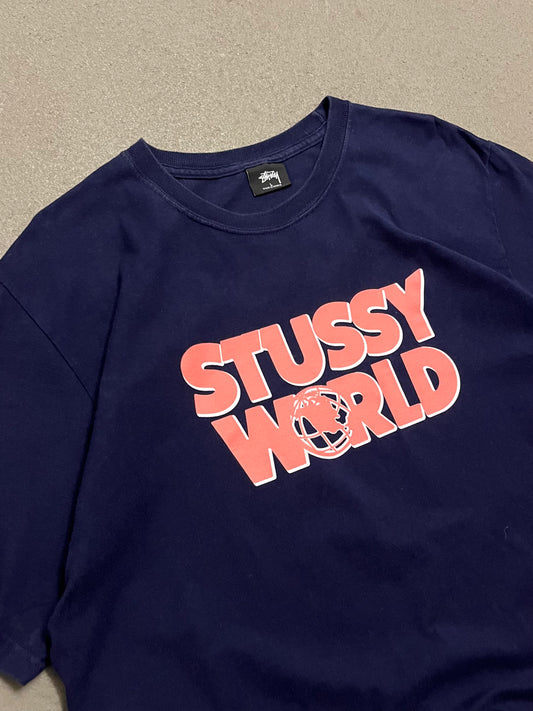 Purple Stüssy World Tee - L