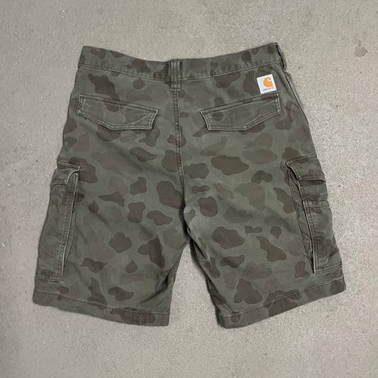 Green Carhartt Duck Camo Shorts - 31