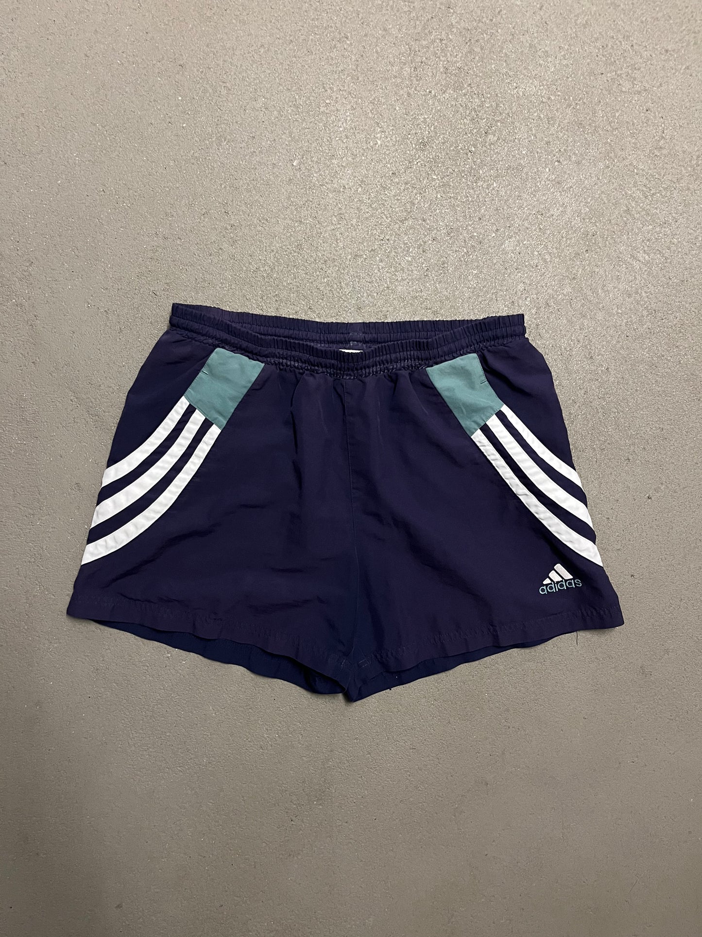 Vintage 90s Black Green Adidas Shorts - M