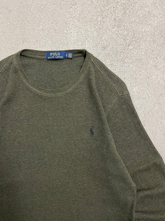 Vintage Green Polo Ralph Lauren Thermal Longsleeve - L